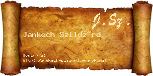 Jankech Szilárd névjegykártya